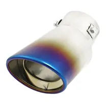 X Autohaux 2.4″ Dia Inlet Titanium Blue Stainless Steel Exhaust Pipe Muffler Tip For Car