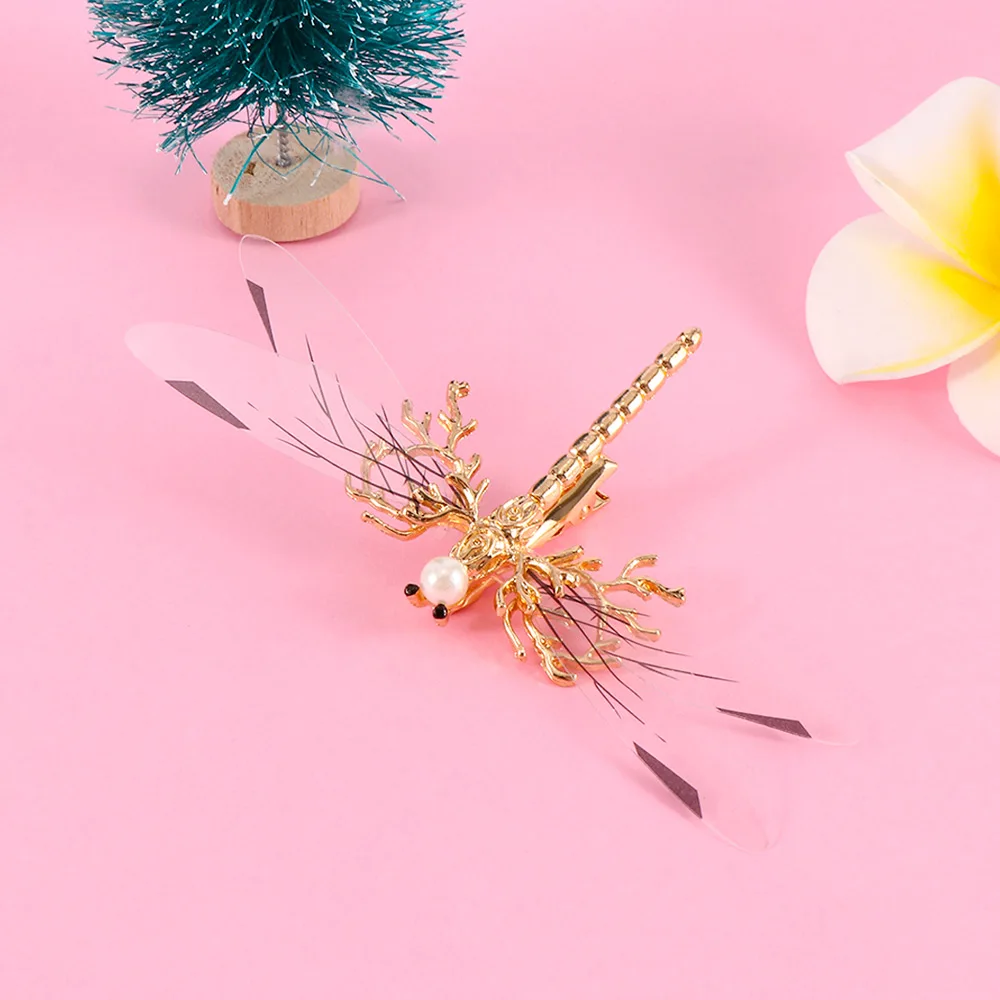 

1 pc Golden Dragonfly Hairpins Transparent Wings Hair Clips Bridal Wedding Elegant Headdress ozdoby do wlosow
