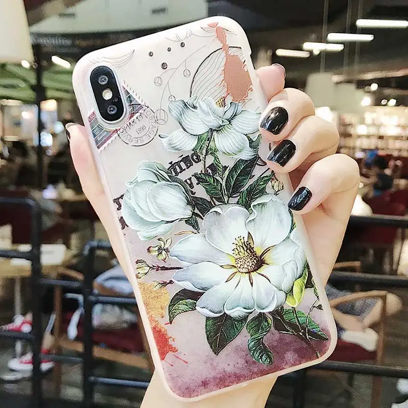 Flower Patterned Case For iPhone XS Max XR 6 6S 8 Plus X Soft Silicone Floral Protect TPU Cover Back Cases iphone 7 |