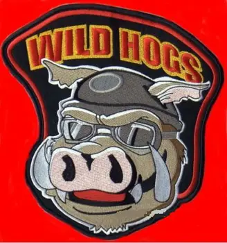

WILDHOG Embroidered Motorcycle Biker Vest Iron On Patch Back of Jacket applique wholesale dropship