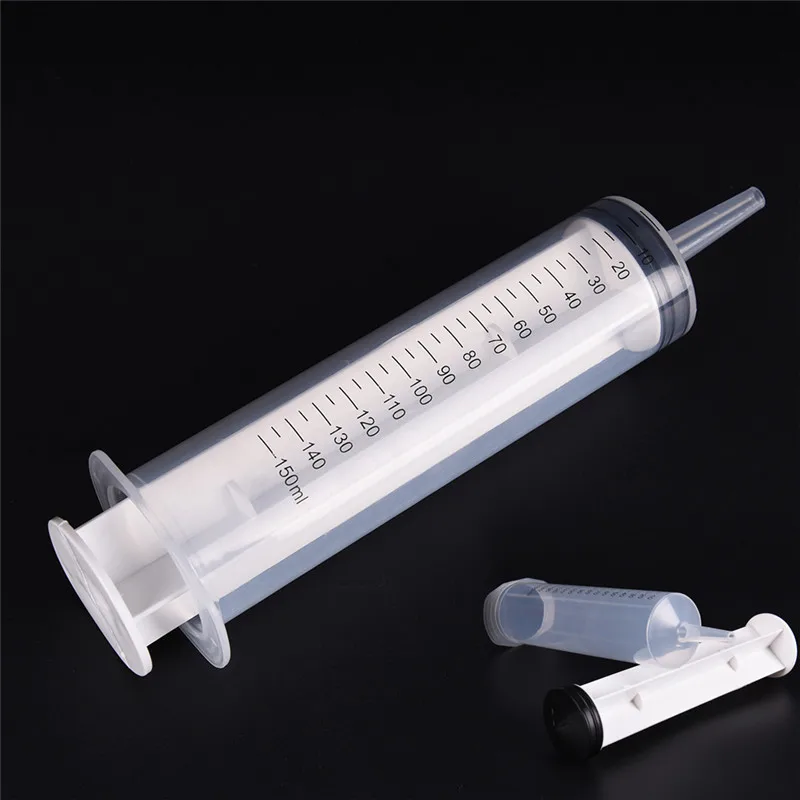 

High Quality 1pcs 150ML Transparent Reusable Large Big Plastic Hydroponics Nutrient Measuring Syringe Bakeware Tools