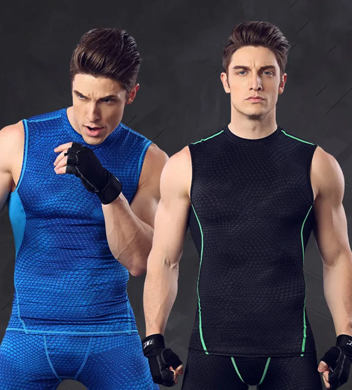 Мужчины без рукавов, для тренажерного зала футболки компрессионные колготки дышащая быстросохнущая футболка для тренировок футболка для мужчин Спорт бег рубашки Размеры S M L XL