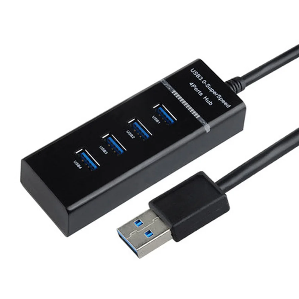 Электрические розетки и вилки USB 3,0 HUB 4 Порты Портативный Micro USB 3,0 HUB разветвитель с Мощность адаптер для ПК высокого Скорость