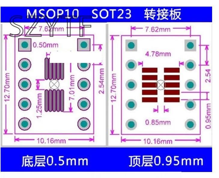 20 шт./пакет переходная пластина SOT23 MSOP10 UMAX поворота DIP10 0,5 мм/0,95 мм