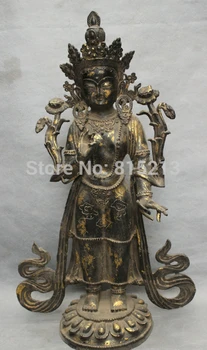 

bi001292 21" Rare Tibet Classical Bronze Tara Kwan-yin GuanYin Buddha Goddess Statue