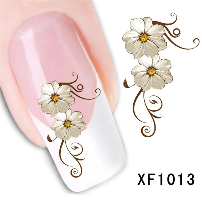 Водостойкая переводная наклейка для ногтей красивый цветочный дизайн для девушек и женщин инструменты для маникюра наклейки для ногтей Xf1013