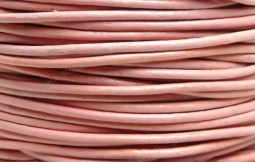 

Free shipping 100m 2mm Pink Round Cowhide Genuine Leather Cord,2mm Real Leather cord