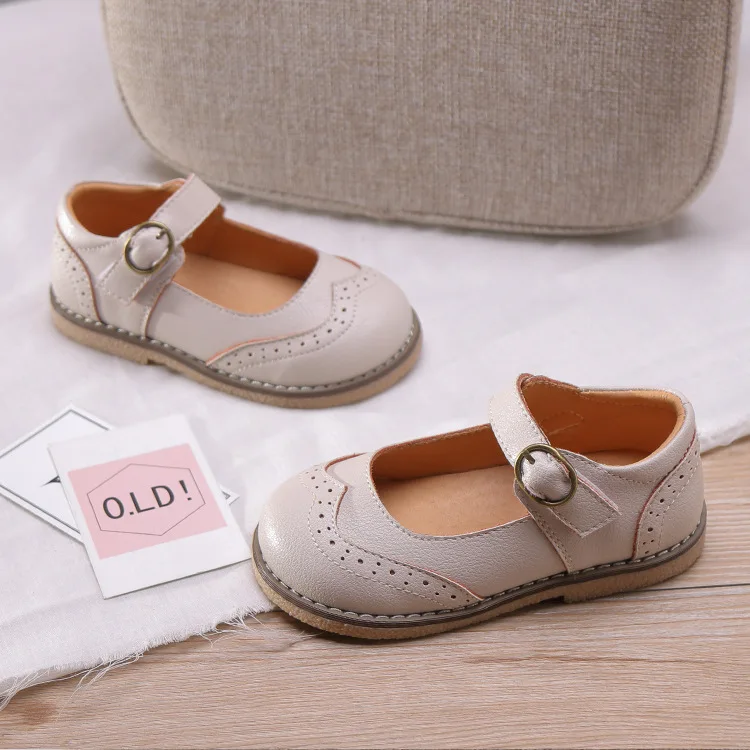 Kids Shoes Autumn Children Fashion Party Breathable Shoes Baby Soft Brand Sweet Mary Jane Girls Black Princess Flat GM23980