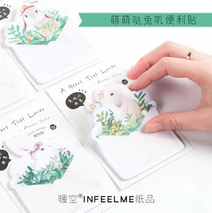 

30 pages/pack Wish of Rbbit Memo Pad Sticky Notes Memo Notebook Stationery Papelaria Escolar School Supplies