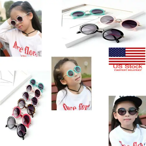 

Focusnorm Kids Sunglasses Retro Summer Kid Toddler Sunglasses Metal Frame UV400 Protection