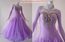Ballroom Competition Dance Dresses Women New Design Customization Lilac Tango Flamenco Waltz Modren Ballroom Dancing Dress