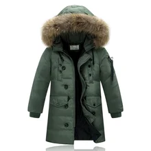 Nouveau 2016 Enfants Vers Le Bas et Parkas En Plein Air Garçons Long Down Manteaux D’hiver Épaissir Vêtements De Mode Veste Chaude