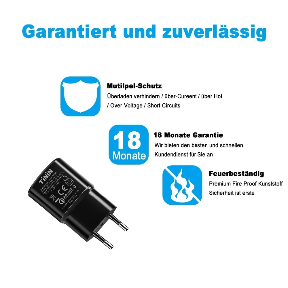 USB Charger with Quick Charge 3.0 18W Power Adapter Charging Adapter QC 3.0 Charging Plug for Samsung Iphone HTC Huawei Nexus