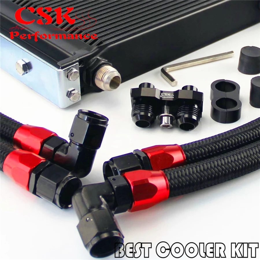 Комплект масляного радиатора AN10 7 рядов для BMW E36 E46 E82 E90 E92 E93 черный|oil cooler kit|cooler