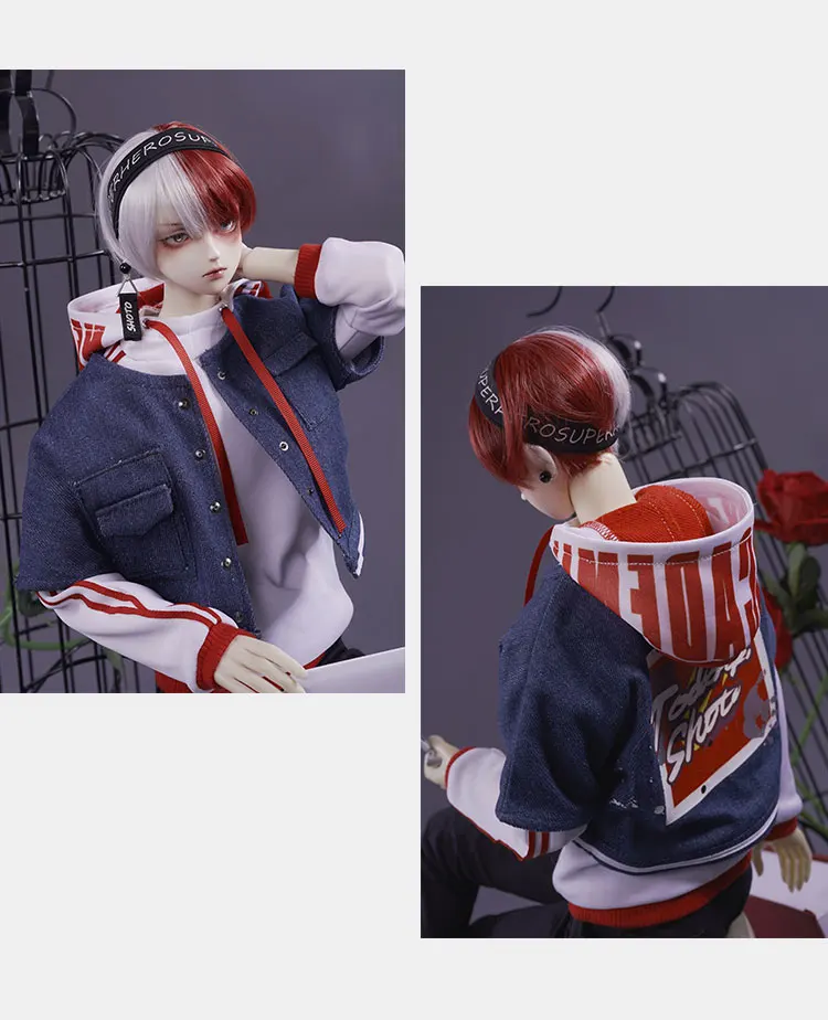 Animal My Hero Academy Cos Todoroki Shoto одежда Топ и штаны костюм BJD 1/3 Одежда для кукол uncle bjd предоплата