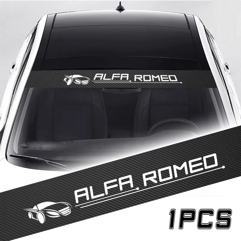 135x20cm Car Styling Decoration Decals Front Rear Windshield Decal Sticker for ALFA ROMEO Mito 147 159 Giulietta Spider GT - Цвет: Серый