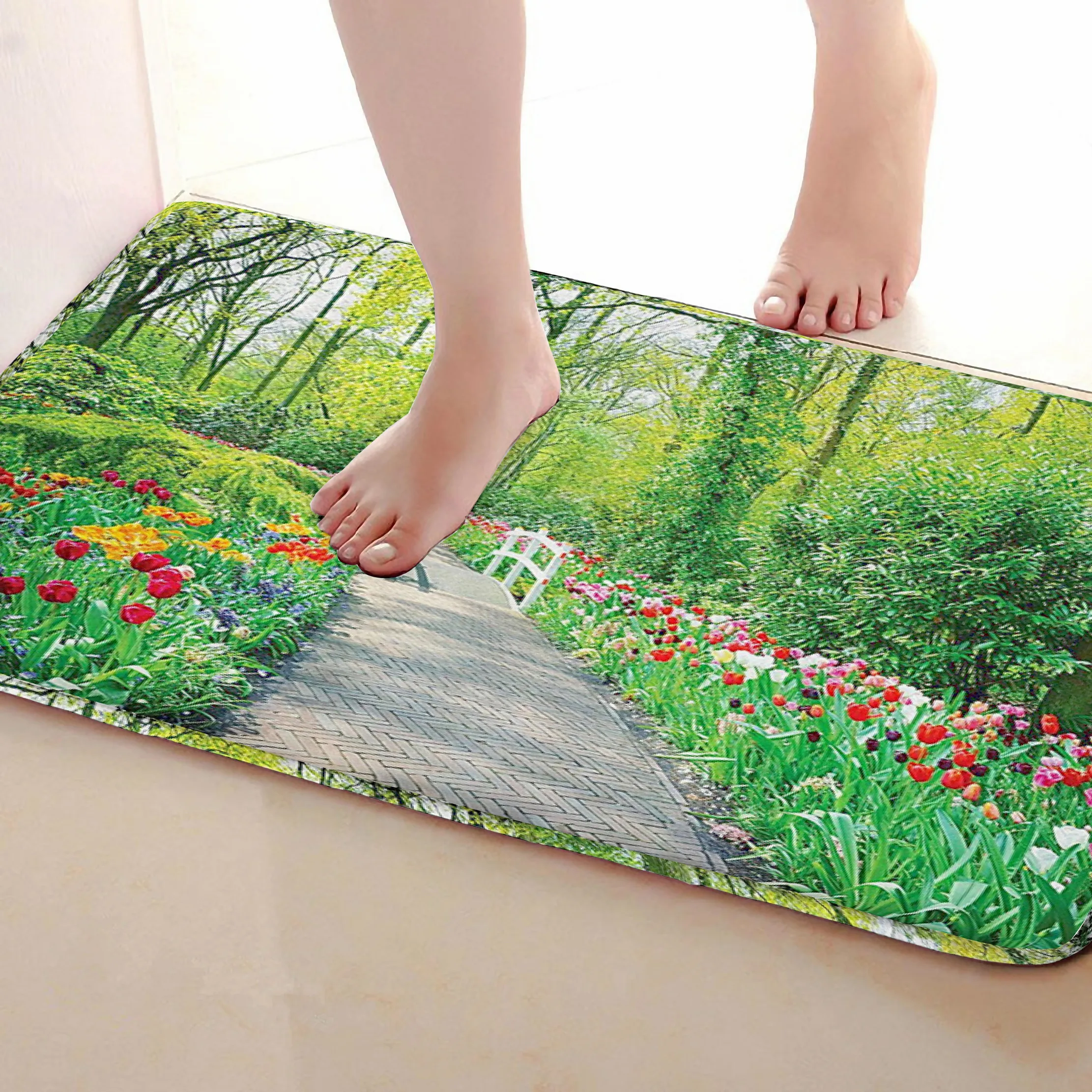 Цветок Стиль Ванная комната Коврики, забавные Нескользящие Для ванной Коврики, Занавески для душа Интимные аксессуары, Коврики Чинг вашей душе Шторы