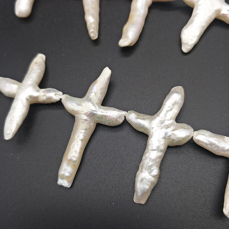 Shuangsheng натуральный барочный крест жемчуг 25-40 мм DIY большой жемчуг бисер для изготовления ювелирных изделий серьги ожерелье женские ювелирные изделия