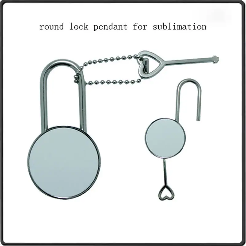 Изготовленный на заказ кулон замок для сублимации пустые расходные материалы сердце любовь круглый замок для теплопередачи оптом - Окраска металла: round