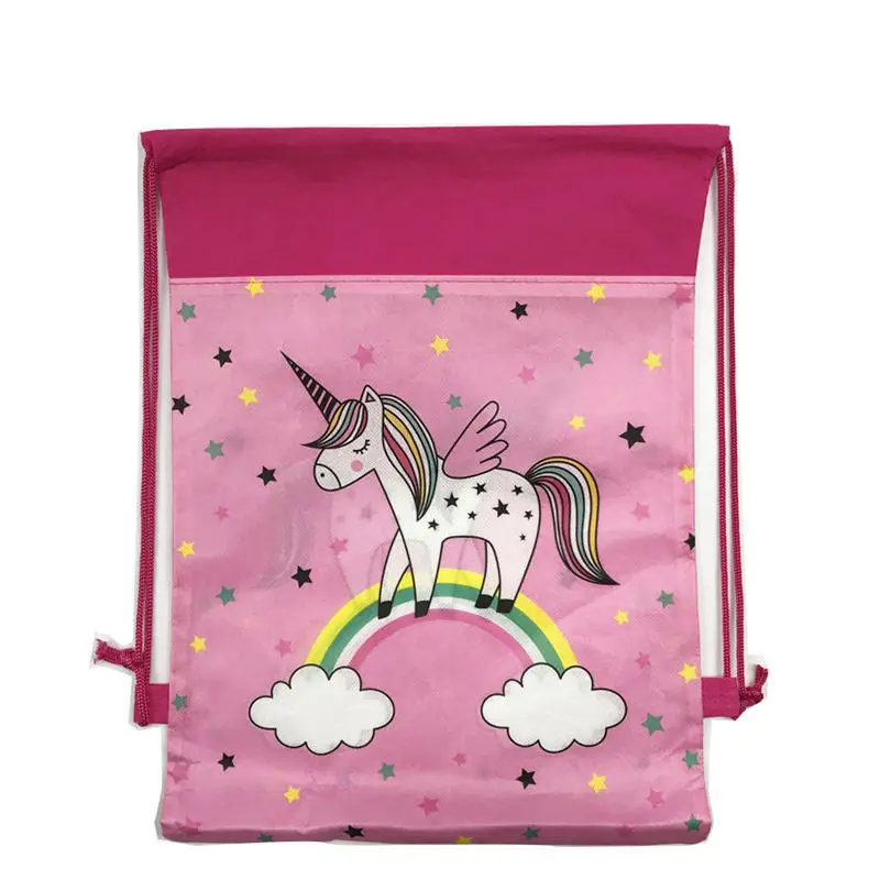 Unicorn School Bag for Girls Drawstring bag Travel Storage Package School Backpacks Mochilas Infantis