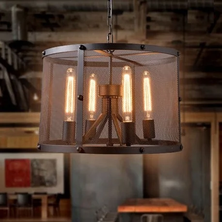 

Industrial Wind Iron Net Droplight Loft Style Edison Vintage Pendant Light Fixtures For Dining Room Hanging Lamp Lampara