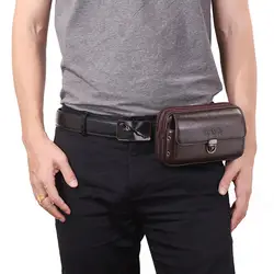 Для мужчин из воловьей кожи Винтаж Хип бум поясная сумка поясная кошелек сумка путешественника груди мешок