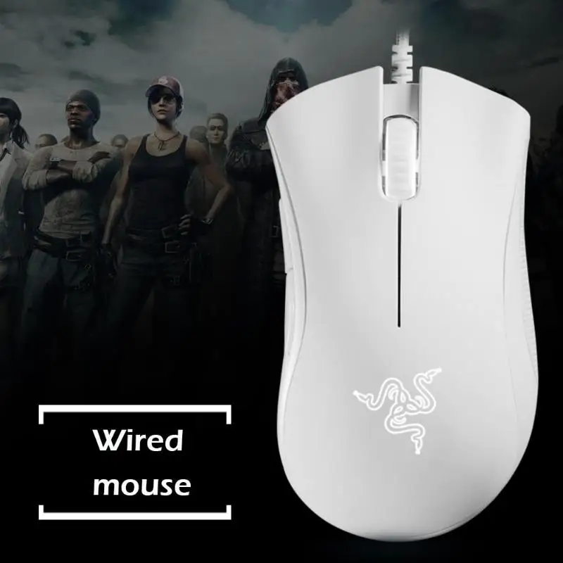 Razer DeathAdder Эфирная Проводная игровая мышь USB 5 программируемых кнопок 6400 dpi оптический сенсор эргономичные Мыши для ПК компьютера