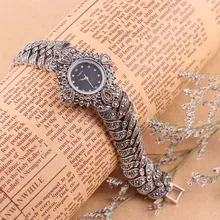 100% 925 Sterling Silver Watch Lady Women Thail Silver Wristwatch Quartz Bracelet Watch Silver Watch Woman
