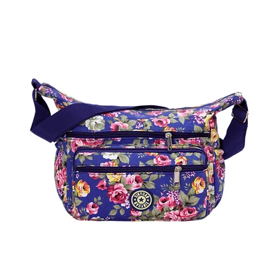 Цветочная сумка на плечо с принтом розы, сумка-мессенджер в деревенском стиле, хлопок, Холщовая Сумка через плечо для женщин, легкая милая сумка-хобо - Цвет: 2