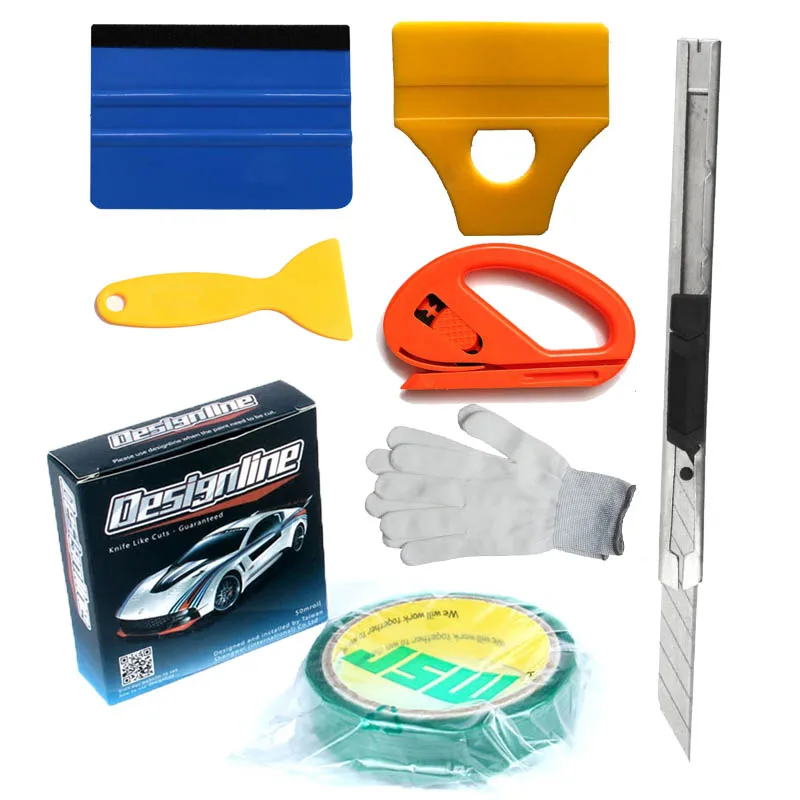 

3.5mmx50m/Roll Knifeless Tape Design Line For Car Wrapping Graphics Vinyl Cut Design Knife Like Cuts + Squeegee + Cutter