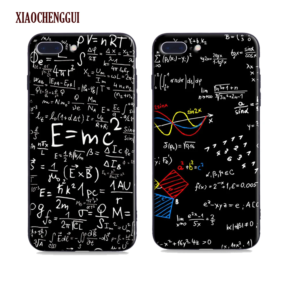 

Maths Mathematics Physics Pattern Soft Silicone TPU Phone Case for iPhone 7 8 6 6s Plus X 5s 5 SE Whole Protective Back Cover