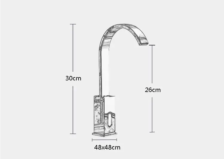 Квадратный и гусиный шеи Hands Free Латунь Автоматический Инфракрасный датчик кран Ванная комната сенсор кран Бесконтактный водосберегающий кран