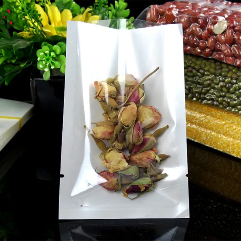 100PCS Clear Front Open Top Packaging Bag DIY Plastic Food Snack Toys Beaf Candy Sugar Tea Heat Sealing Gift Storage Pouches 5