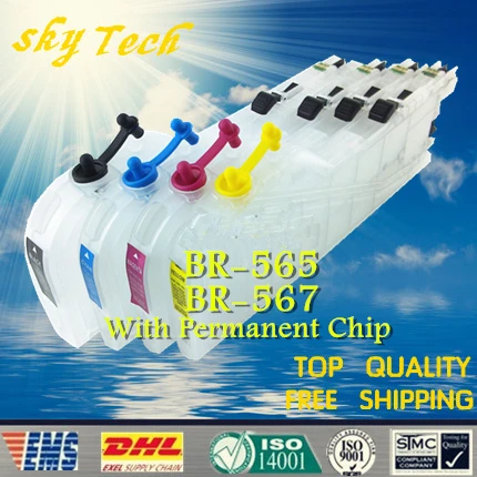 

High Capacity refill cartridges suit for Brother  LC565 LC567 , suit for Brother MFC-J2510  MFC-J2530 , Empty with ARC Chips