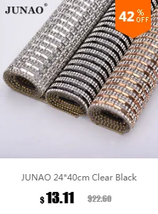 JUNAO 1 ярд 3 ряда SS8+ SS16+ SS8 Серебряная основа прозрачное стекло AB Стразы цепочка для шитья хрустальных бусин Аппликация отделка стразы цепочка для чашки