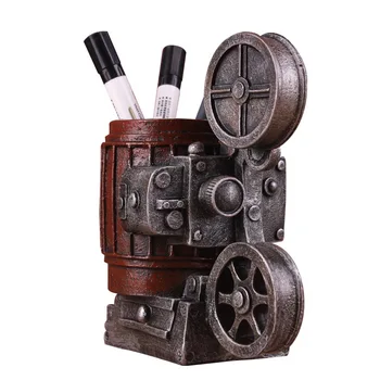 

European Retro Projector Pen Holder Desktop Figurines Home Incorporated Multifunctional Ornaments Office Living Room Decorations
