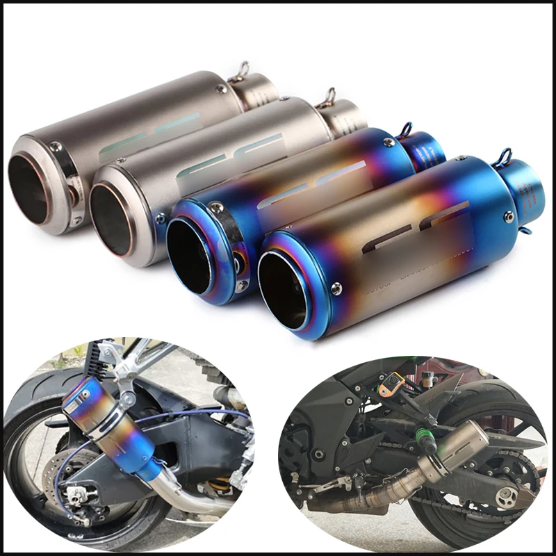 38 51mm Universal Exhaust Muffler Pipe Stainless Steel Silencer Tail Vent Tip Pipe Slip on