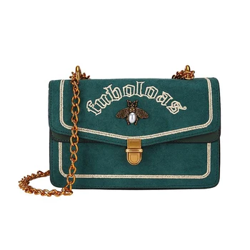 

Velvet New Bee Embroidery High Quality Handbag Bag Women Bag For Shoulder Luxury Messenger Bag Designer Retro Personalized Bags
