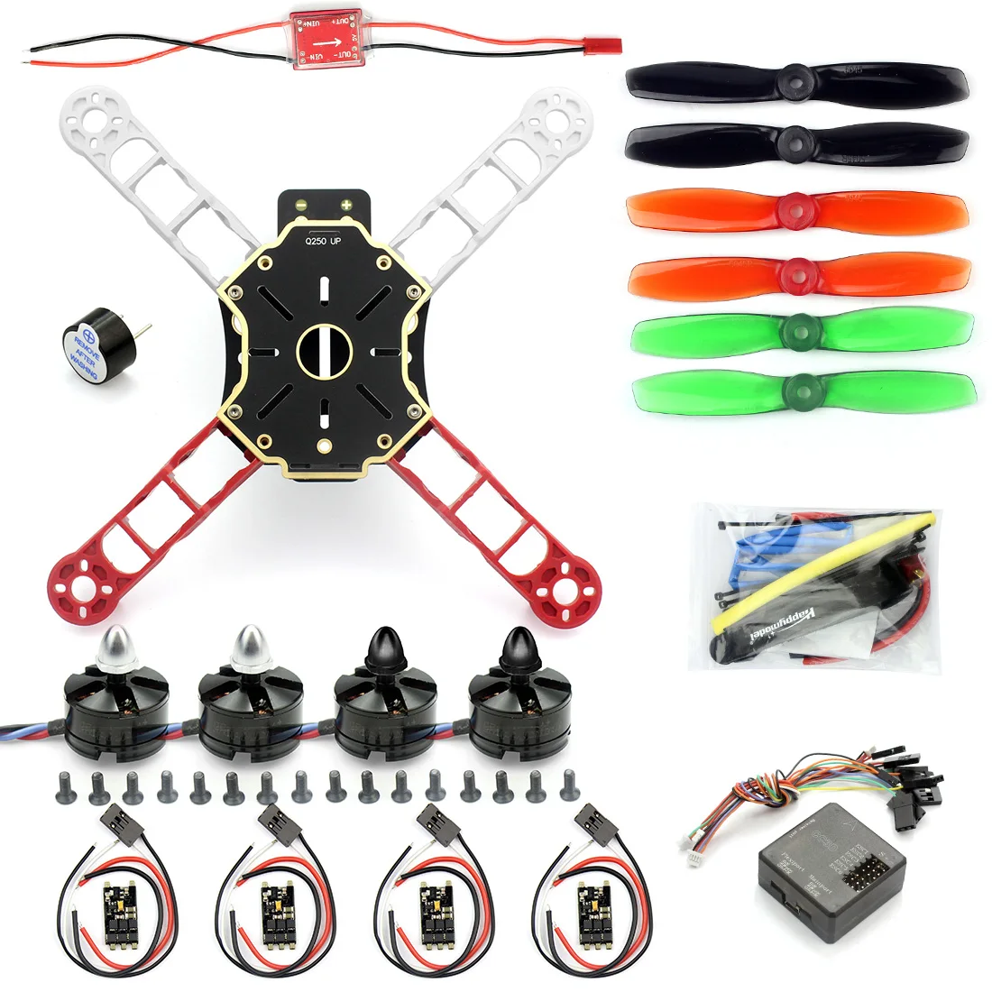 

F11069 Mini 250 RC Quadcopter Combo ARF Q250 Frame CC3D Flight Controller Emax Simon 12A ESC Brushless Motor MT2204 CW CCW FS