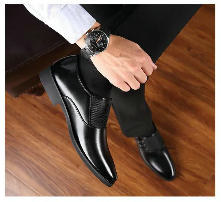 2018 брендовые новые весенние мужские модные туфли из натуральной кожи свадебные туфли без шнуровки дышащие мягкие кожаные туфли с острым