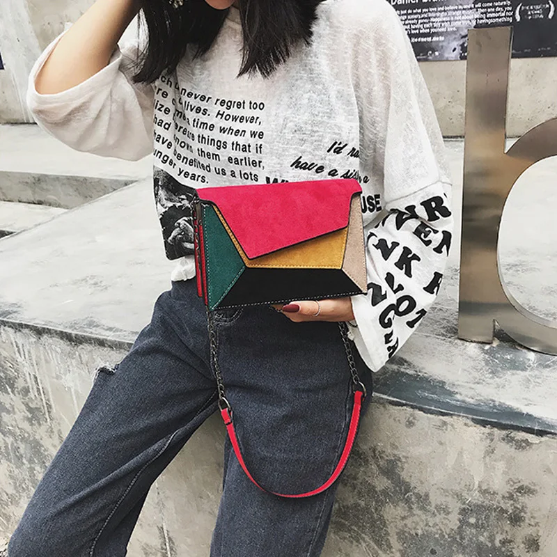 Fashion Quality Leather Patchwork Messenger Bag Women Female Chain Strap Shoulder Bag Small Criss-Cross Ladies' Flap Bags Women Fashion Quality Leather Patchwork Messenger Bag Women Female Chain Strap Shoulder Bag Small Criss-Cross Ladies' Flap Bags Women