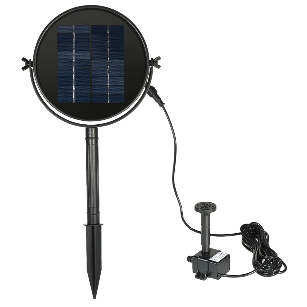 

Solar Power Water Floating Fountain Pump Pool Garden Water Pump Kit for Bird Bath Pond Pull 190L/H 170cm Lift 9V 2W/3W
