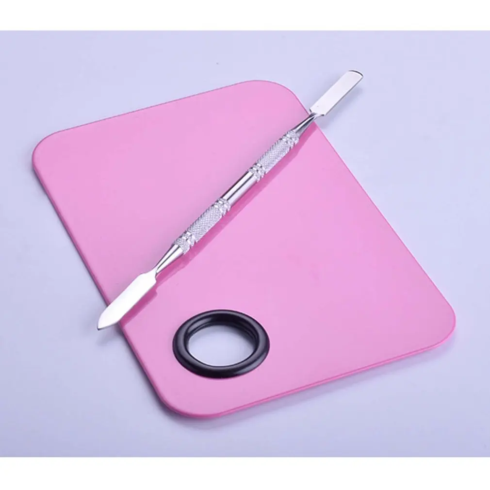 

Salon Manicure Color Palette Make up Cream Foundation Mixing Palette Cosmetic Make up Tool Stainless Steel Plate