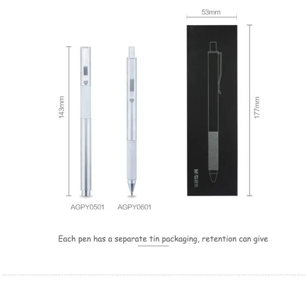M & G Y0501 высококачественный нейтральный, все металлические 0,5 мм черный специальный офисные ручки