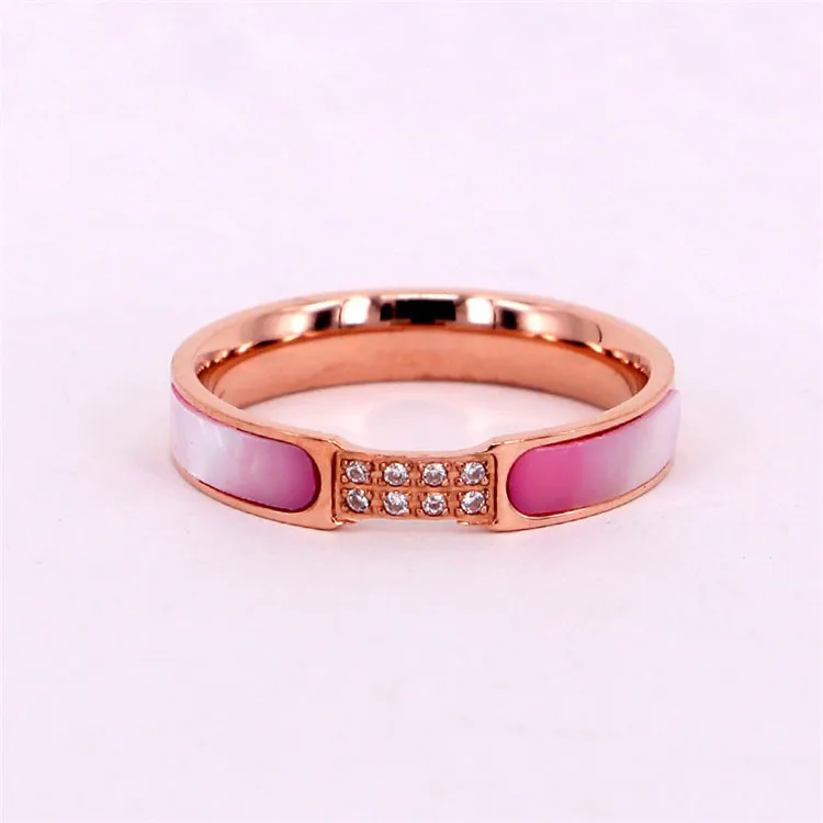 YUN RUO Новое поступление натуральный розовый корпус циркониевое кольцо Роза подарок на день рождения Женская мода титановая сталь ювелирные изделия никогда не выцветает