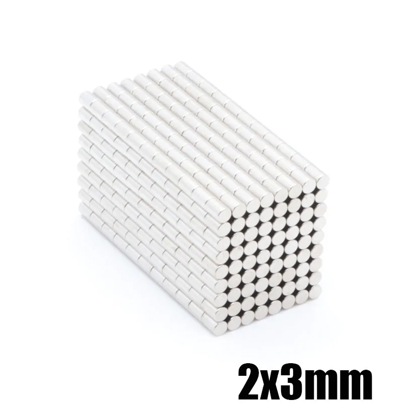 

200pcs 2mm x 3mm disc round strong rare earth magnet neodymium iron boron magnet neodymium strong magnetic steel 2x3mm