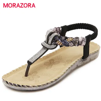 

MORAZORA National style summer shoes PU platform sandals women shoes rhinestone bohemia fashion shoes large size 35-42