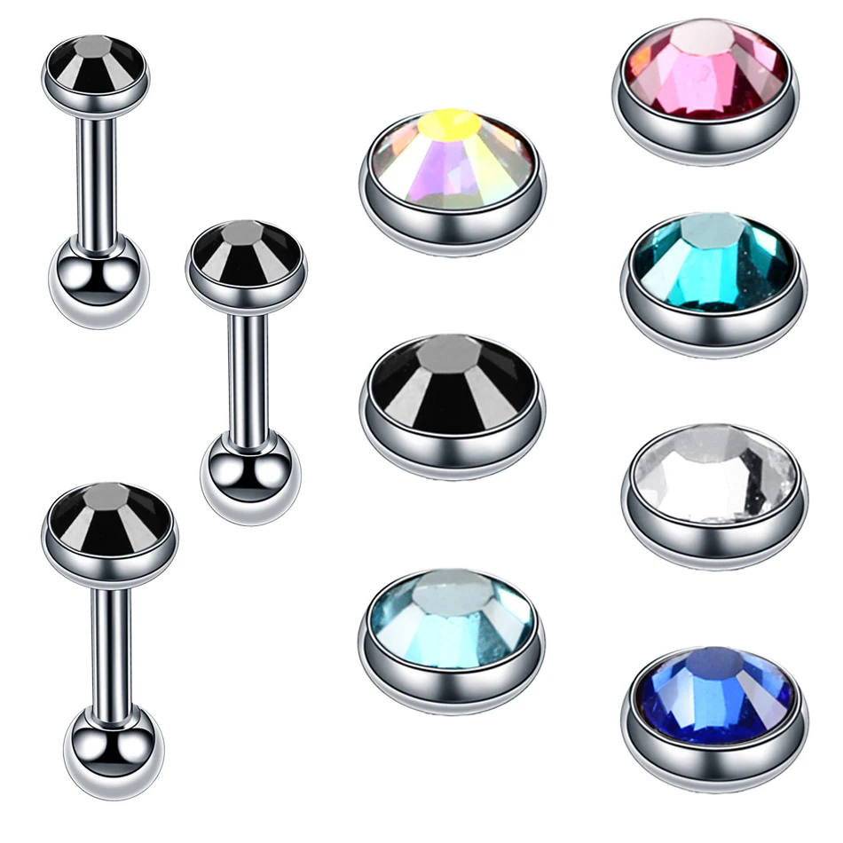 2pcs/lot Steel Ear Tragus Cartilage Ear Studs Helix Piercings Lobe