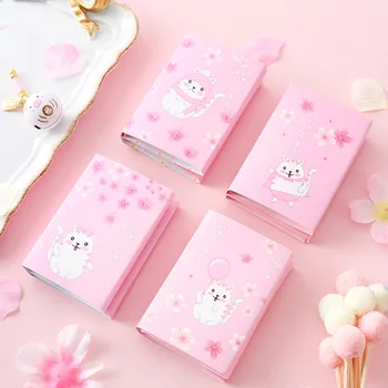

Kawaii Cherry blossoms cat 6 Folding Memo Pad N Times Sticky Notes Memo Notepad Bookmark Gift Stationery