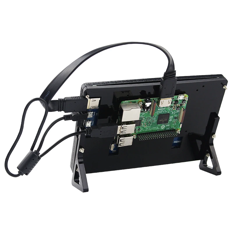 7 pulgadas Raspberry Pi 3 Modelo B, modelo B + pantalla LCD de pantalla LCD táctil 1024*600*800*480 HDMI TFT Monitor + soporte para Raspberry Pi 3 - 5